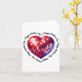 Carte Joyeuse Saint-Valentin Drôle Coquette Rouge Disco (Fleur jaune)