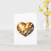 Carte Joyeuse Saint-Valentin Drôle Or Coquette Disco Ba (Fleur jaune)