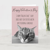 Carte Joyeuse Saint-Valentin du chat à l'humain Humour (Devant)