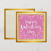 Carte Joyeuse Saint-Valentin Élégante | Or et Rose Chaud (Devant / Derrière)