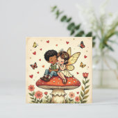 Carte Joyeuse Saint-Valentin | Fée de Cottage Rétro (Debout devant)