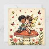 Carte Joyeuse Saint-Valentin | Fée de Cottage Rétro (Devant)