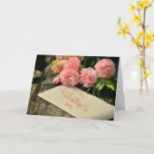 Carte Joyeuse Saint-Valentin Fleurs Roses pour Elle (Fleur jaune)
