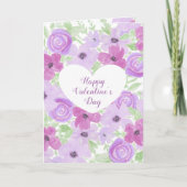 Carte Joyeuse Saint-Valentin Fleurs Violettes Jolies (Devant)