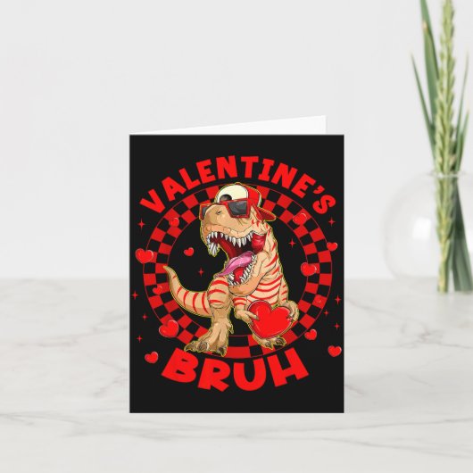 Carte Joyeuse Saint-Valentin Frère Drôle Dinosaure Saint (Devant)