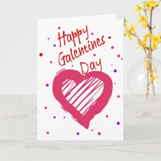 Carte Joyeuse Saint Valentin Galentines Cœur (Fleur jaune)
