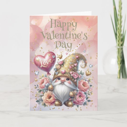 Carte Joyeuse Saint-Valentin Gnome (Devant)