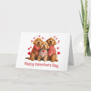 Carte Joyeuse Saint-Valentin Goldendoodle Chiens