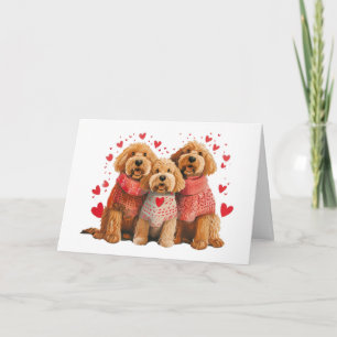 Carte Joyeuse Saint-Valentin Goldendoodle Chiens