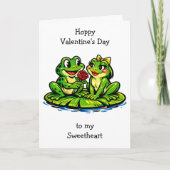 Carte Joyeuse Saint-Valentin | Grenouilles Rétro (Devant)