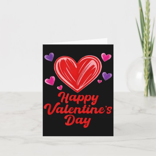 Carte Joyeuse Saint-Valentin gribouillis coeurs (Devant)