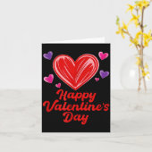 Carte Joyeuse Saint-Valentin gribouillis coeurs (Fleur jaune)