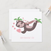Carte Joyeuse Saint-Valentin Illustration de cœurs de pa (Devant/Arrière en situation)