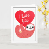 Carte Joyeuse Saint-Valentin | Je t'aime paresseux adora (Fleur jaune)