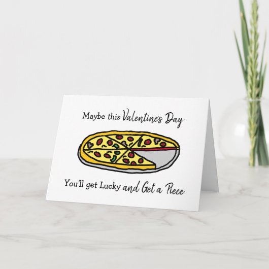 Carte Joyeuse Saint-Valentin Jeu de mots pizza coquin (Devant)
