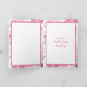 Carte Joyeuse Saint-Valentin Jolie Florale Rose (Intérieur)