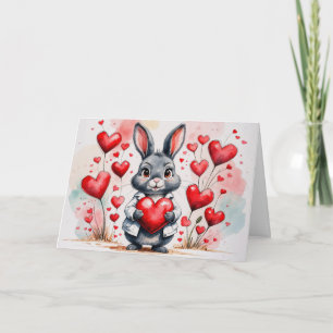 Carte Joyeuse Saint-Valentin Lapin