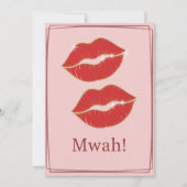 Carte Joyeuse Saint Valentin lèvres rouges Mwah (Devant)