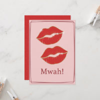 Joyeuse Saint Valentin lèvres rouges Mwah 