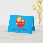 Carte Joyeuse Saint-Valentin Mon Fils thème Lion (Fleur jaune)