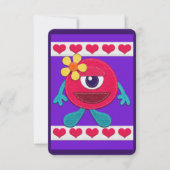 Carte Joyeuse Saint-Valentin ! Monstre Fantaisiste (Devant)