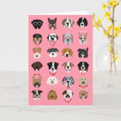 Carte Joyeuse Saint-Valentin Motif de visage de chien (Fleur jaune)