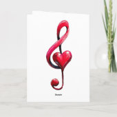 Carte Joyeuse Saint-Valentin Musique d'amour (Dos)