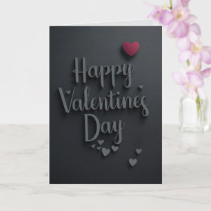 Carte Joyeuse Saint-Valentin Noir Majestueux Élégant