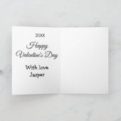 Carte Joyeuse Saint-Valentin nom amour simple année styl (Intérieur)
