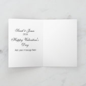 Carte Joyeuse Saint-Valentin nom date message simple élé (Intérieur)