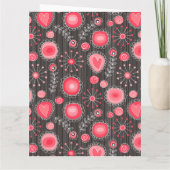 Carte Joyeuse Saint-Valentin Nom fleurs de coeurs rouges (Dos)