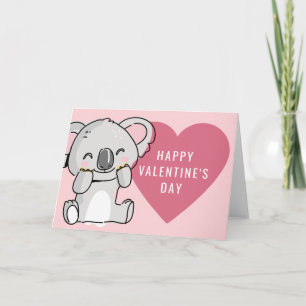 Carte Joyeuse Saint-Valentin   Ourson Koala Mignon