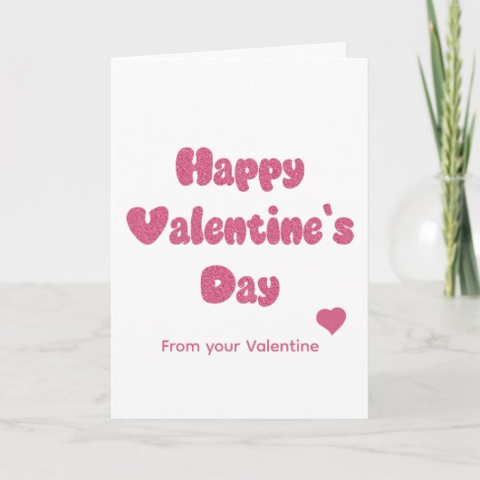 Carte Joyeuse Saint-Valentin Pailletée (Devant)