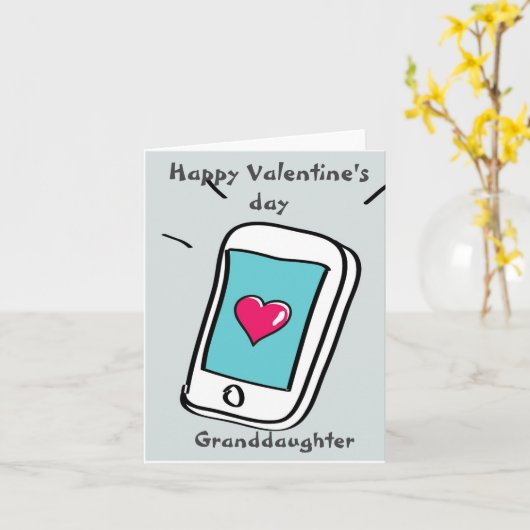 Carte Joyeuse Saint-Valentin petite-fille (Fleur jaune)