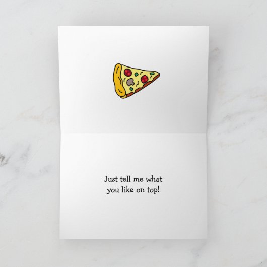 Carte Joyeuse Saint-Valentin Pizza Calembour Coquin (Intérieur)