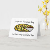 Carte Joyeuse Saint-Valentin Pizza Pointe Amusante (Fleur jaune)