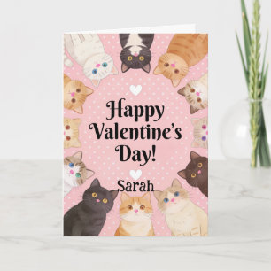 Carte Joyeuse Saint-Valentin pois mignons amateur de cha