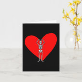Carte Joyeuse Saint-Valentin pour femmes squelette vinta (Fleur jaune)