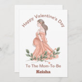 Carte Joyeuse Saint-Valentin Pour La Future Maman (Devant / Derrière)