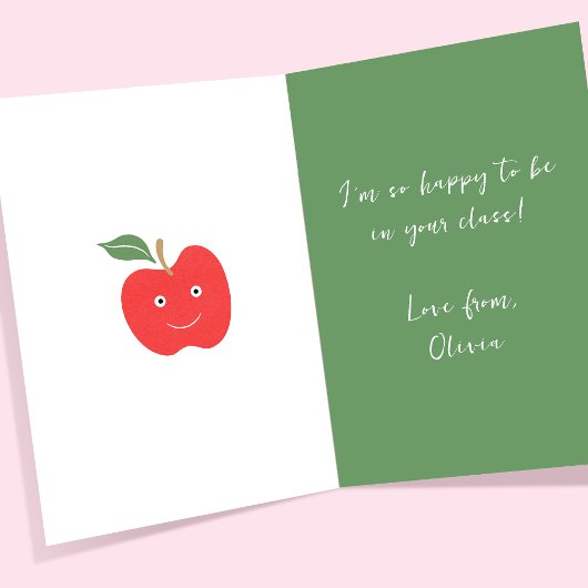 Carte Joyeuse Saint-Valentin Professeur Cœurs Pomme Plié