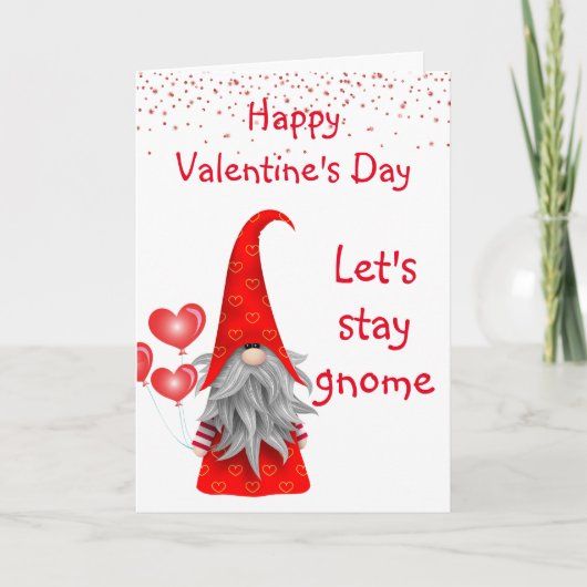 Carte Joyeuse Saint-Valentin Restons Gnome (Devant)