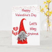 Carte Joyeuse Saint-Valentin Restons Gnome (Fleur jaune)