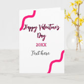 Carte Joyeuse Saint-Valentin rose noir spirale gras lett (Fleur jaune)
