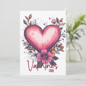 Carte Joyeuse Saint-Valentin – Rose Rouge Classique (Debout devant)