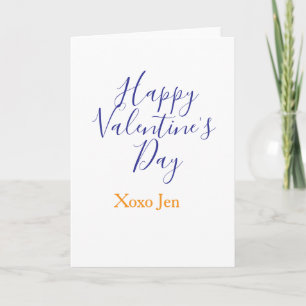 Carte Joyeuse Saint-Valentin rose violet xoxo amour nom