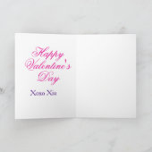 Carte Joyeuse Saint-Valentin rose violet xoxo amour nom (Intérieur)