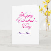 Carte Joyeuse Saint-Valentin rose violet xoxo amour nom (Fleur jaune)