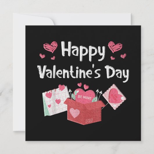 Carte Joyeuse Saint-Valentin Sois Mienne Cœurs Mignons (Devant)