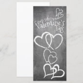 Carte Joyeuse Saint-Valentin sur un tableau à la craie (Devant / Derrière)