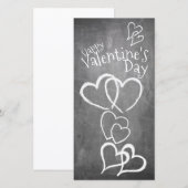 Carte Joyeuse Saint-Valentin sur un tableau noir (Devant / Derrière)